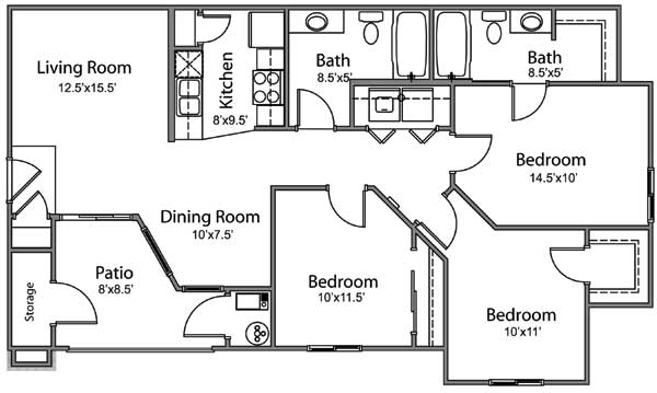 3 Bedroom 2 Bathroom