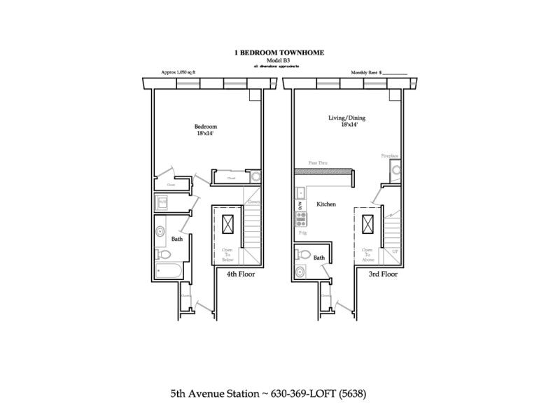 B3-R floorplan at 5th Avenue Station