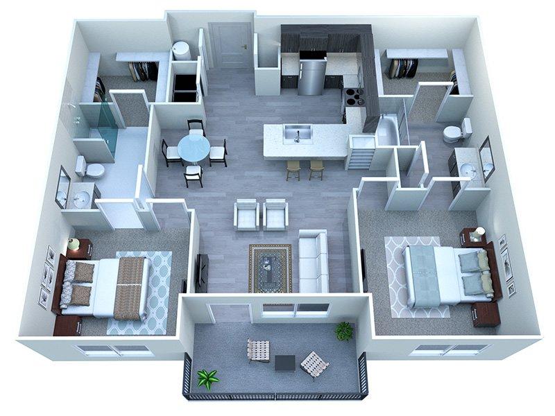 B1 2x2 floorplan at Skye at McClintock Station