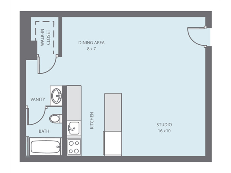 Studio floorplan at Emerson Park Apartment Homes