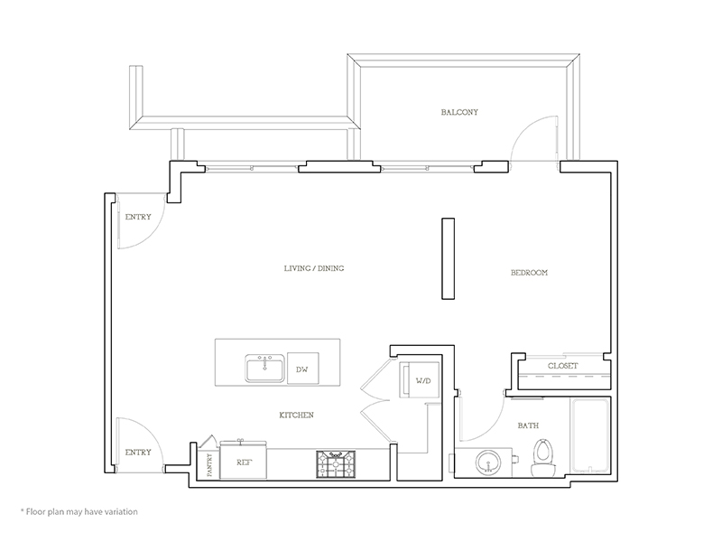 D1 floorplan at Seventyone15 McDowell