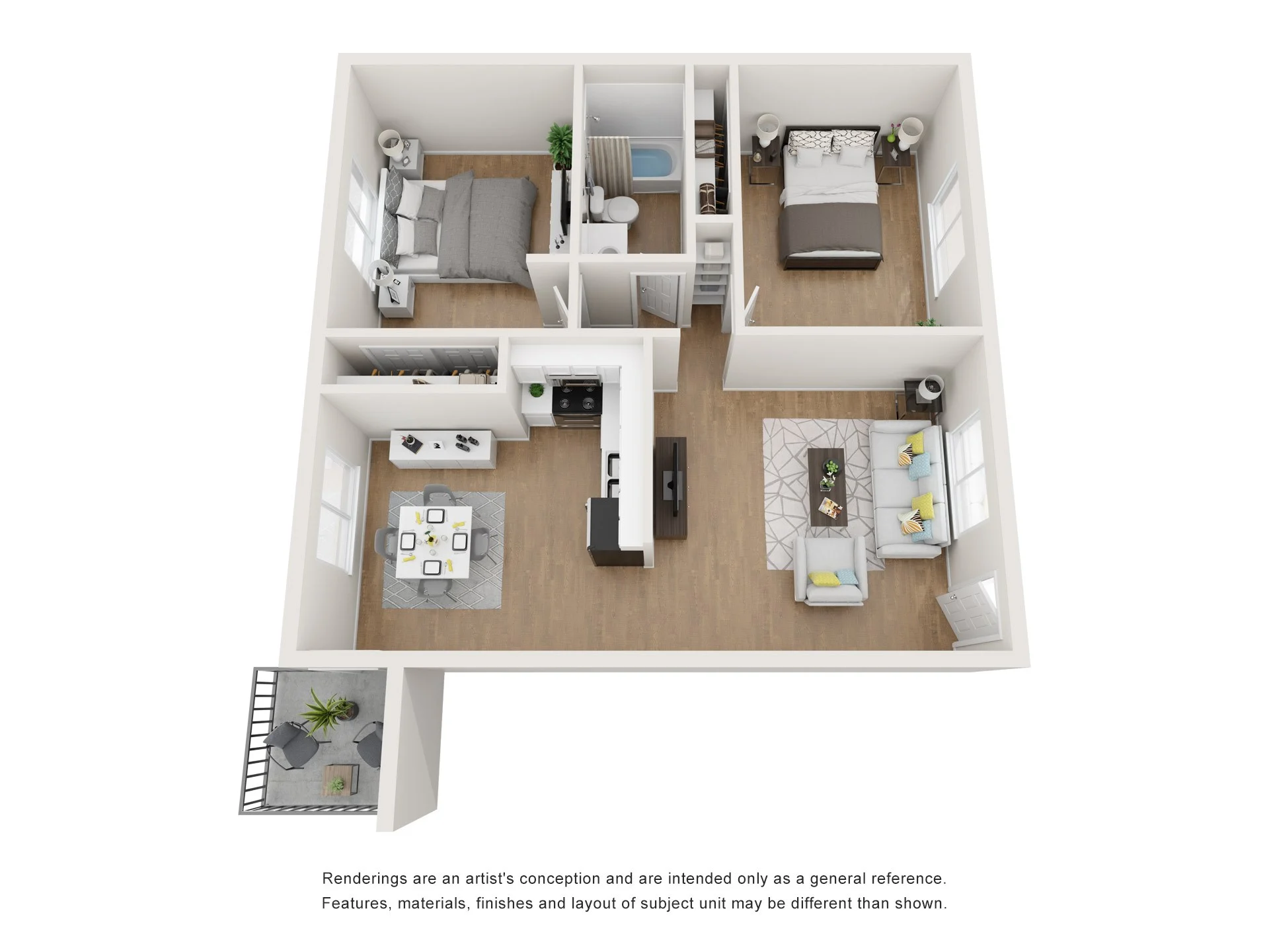 2x1c floorplan at Arcadia Gardens