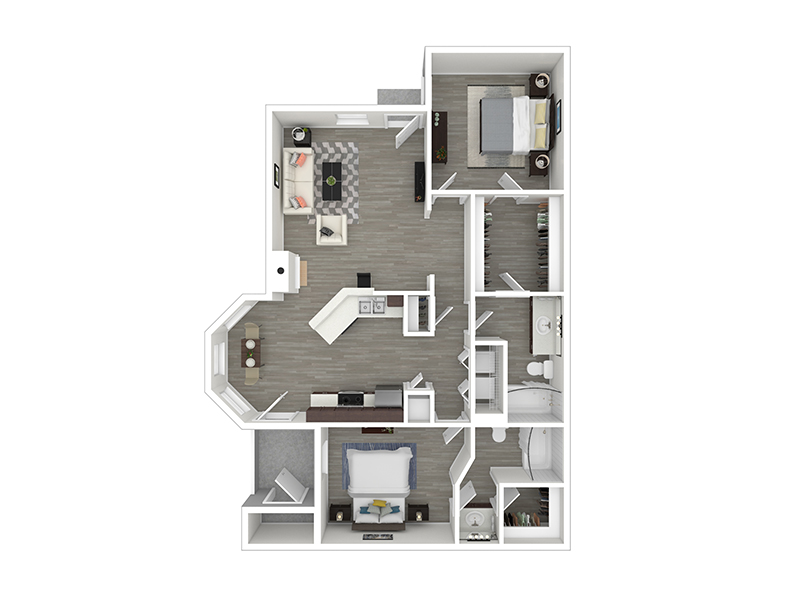 2x2-1152- Classic floorplan at Pinnacle Heights