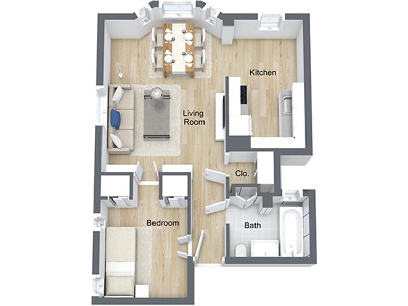 Jr 1x1-03 floorplan at Nob Hill Place