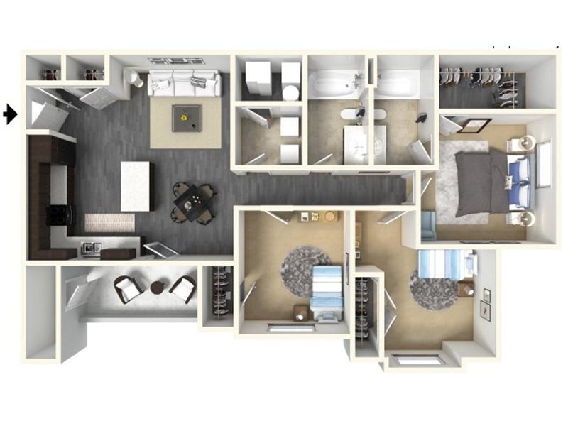 3x2 floorplan at Claradon Village