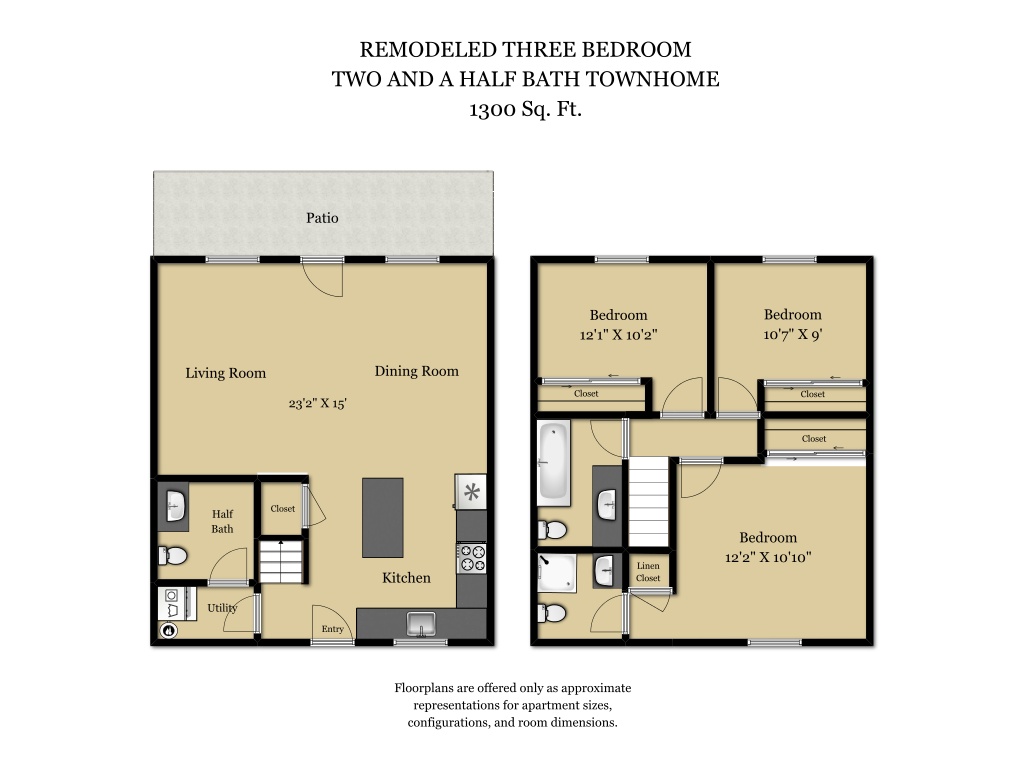 3 Bed 2.5 Bath Plan R floorplan at Camden Village