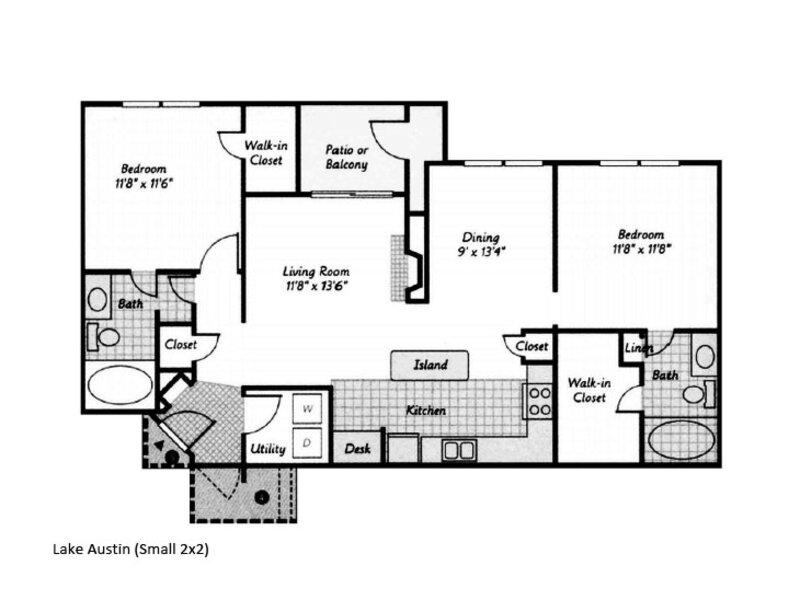 2X2-1055 floorplan at Retreat at Cheyenne Mountain