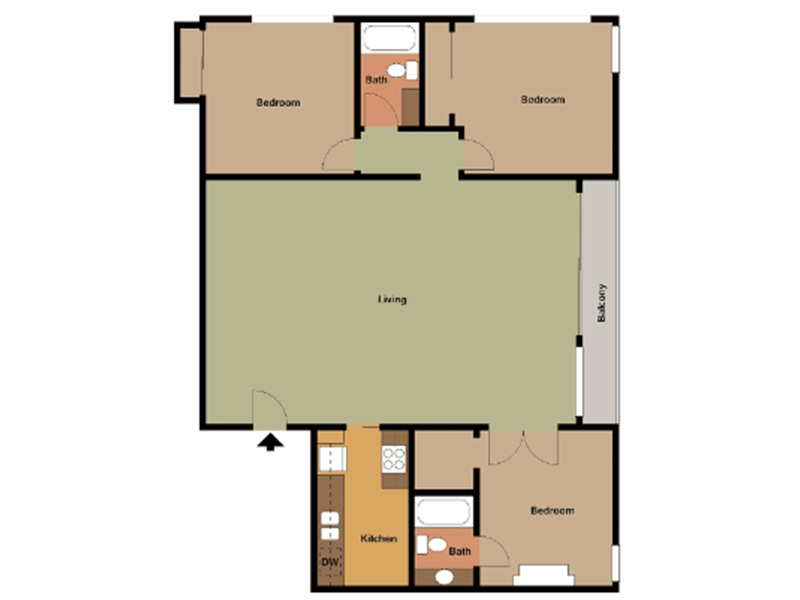 3x2 SM floorplan at The Square