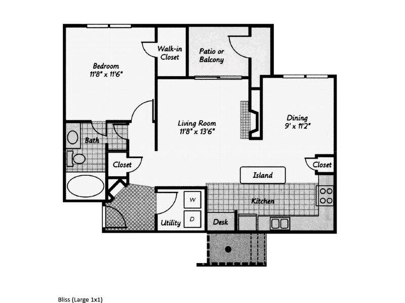 1X1-849 floorplan at Retreat at Cheyenne Mountain