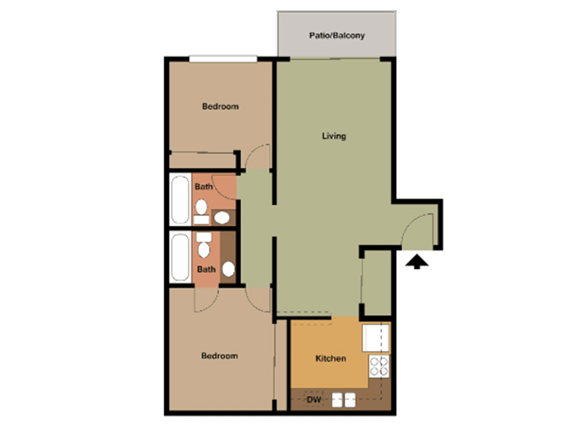 2x2 SM floorplan at The Square