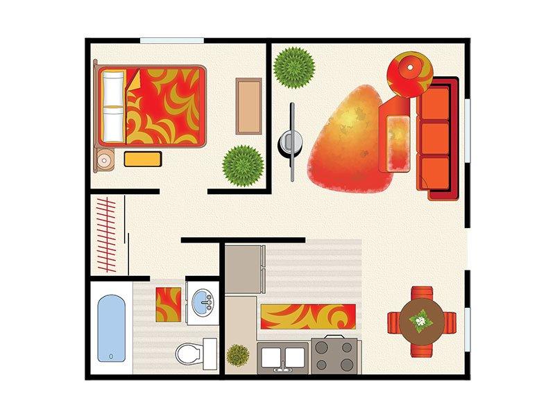 1 Bedroom 1 Bath - 800