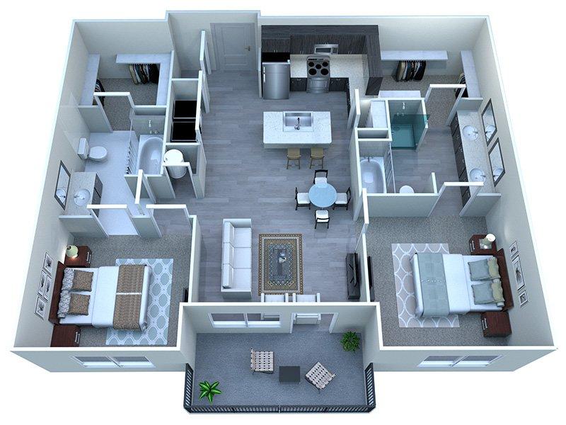 B2 2x2 floorplan at Skye at McClintock Station