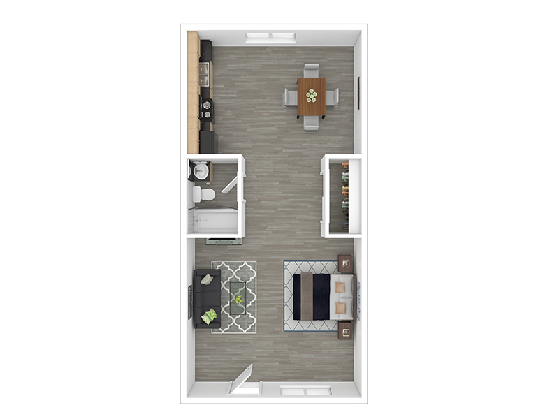 Studio floorplan at The Reserve at Water Tower Village