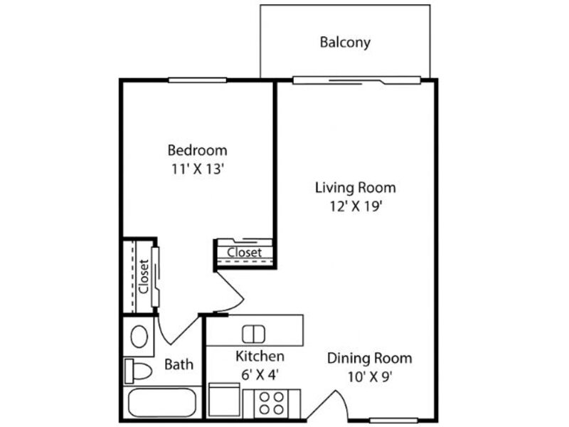 The Stern floorplan at Atwater Cove Apartments