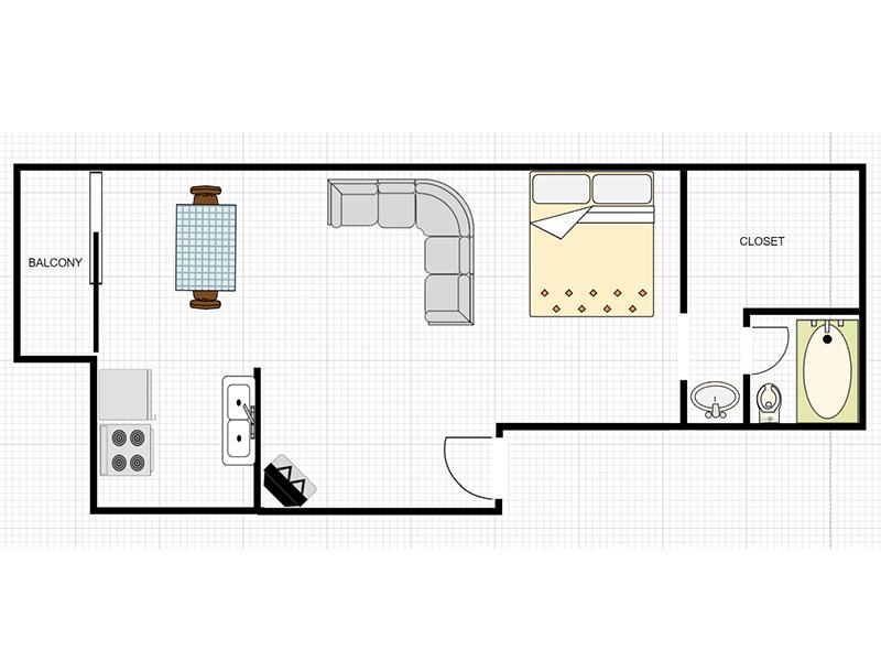 Studio STL floorplan at Studio Arnaz