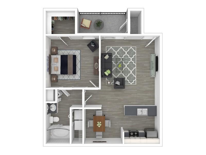 1x1-850 Renovated floorplan at Allegro