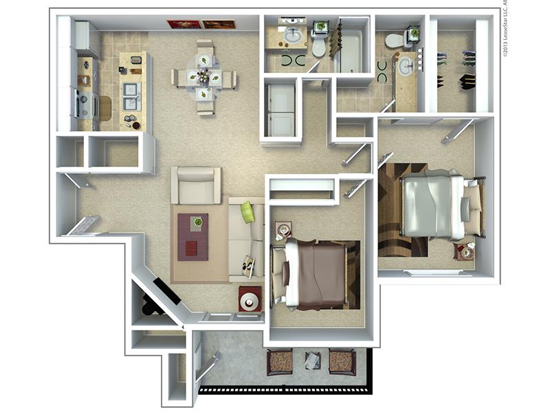 2x2 floorplan at Hunters Woods