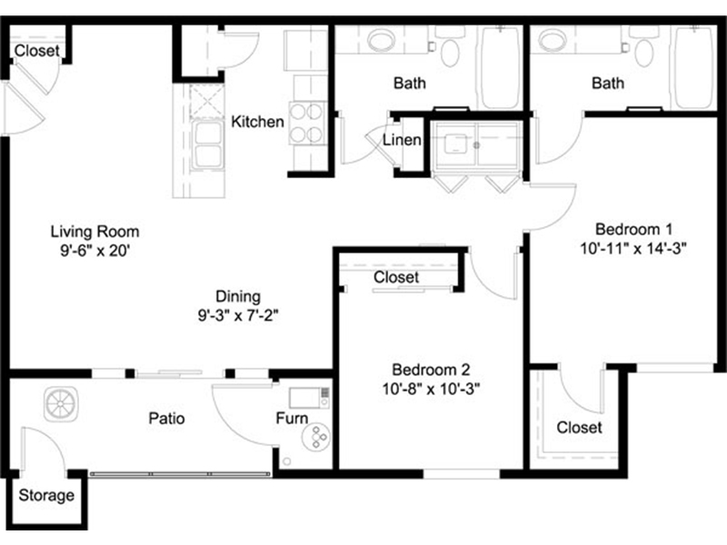 2 Bedroom 2 Bathroom