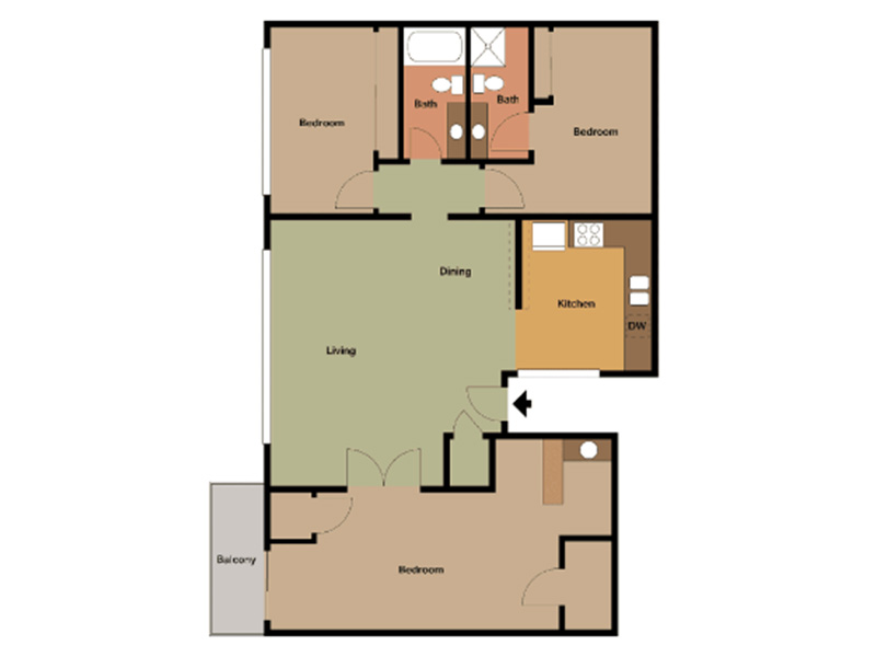 3x2 LG floorplan at The Square