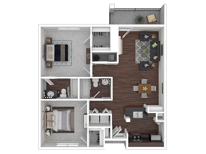 2 BEDROOM 2 BATH A