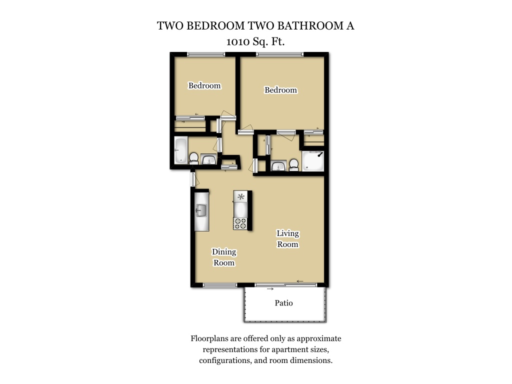 2 Bed 2 Bath Plan A floorplan at Camden Village