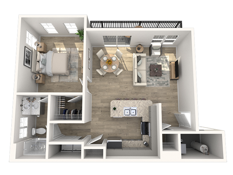 1X1-750-Renovated floorplan at Viewpointe Apartments