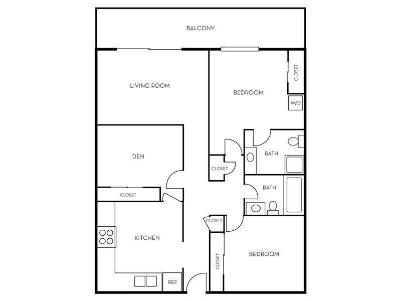 The Cove 2x2 w/ Den W/D