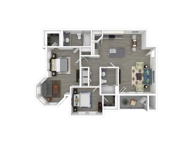 2X2B-1218 floorplan at The Hills at Renaissance