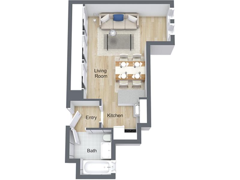 Studio-05 R floorplan at Nob Hill Place