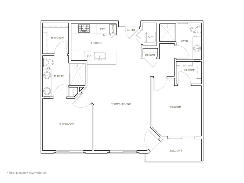 B2 floorplan at Seventyone15 McDowell