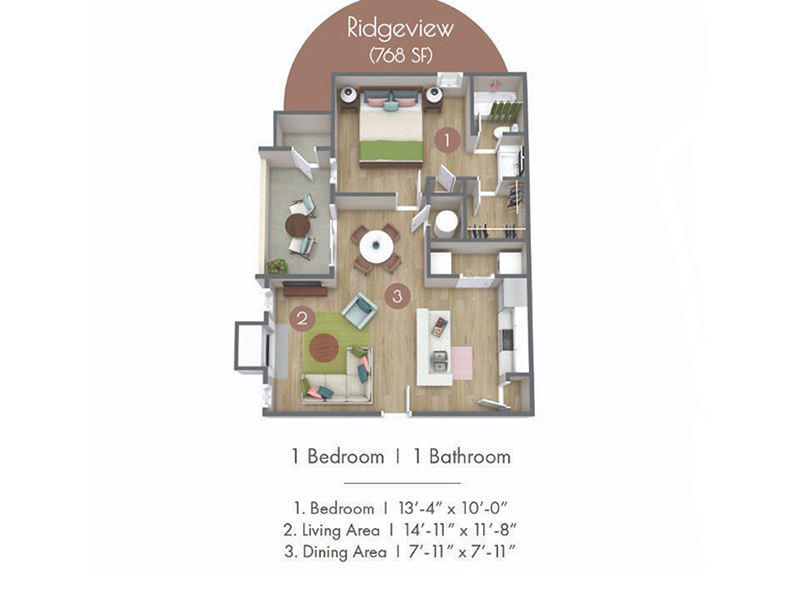 Ridgeview floorplan at The Overlook