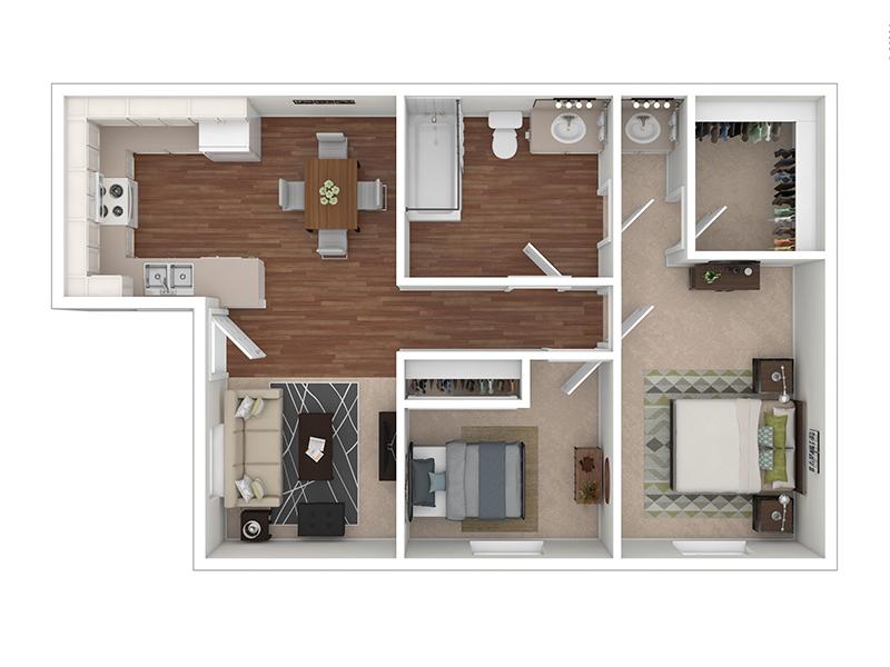 2 Bedroom 1 Bathroom A