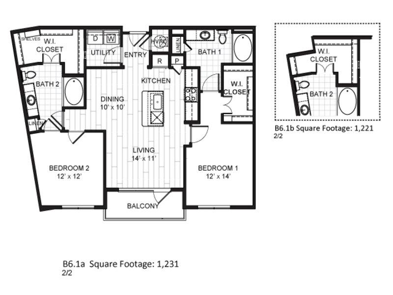 B6.1 floorplan at The Moderne