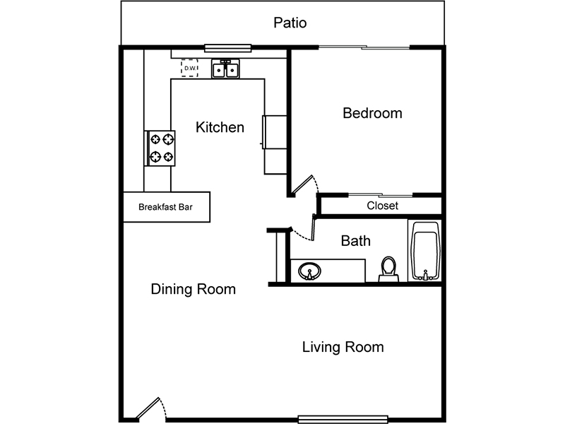 1 Bedroom 1 Bathroom (Southside)