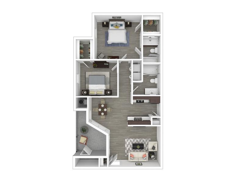 2x2-860-FULL RENOVATION floorplan at Woodgate