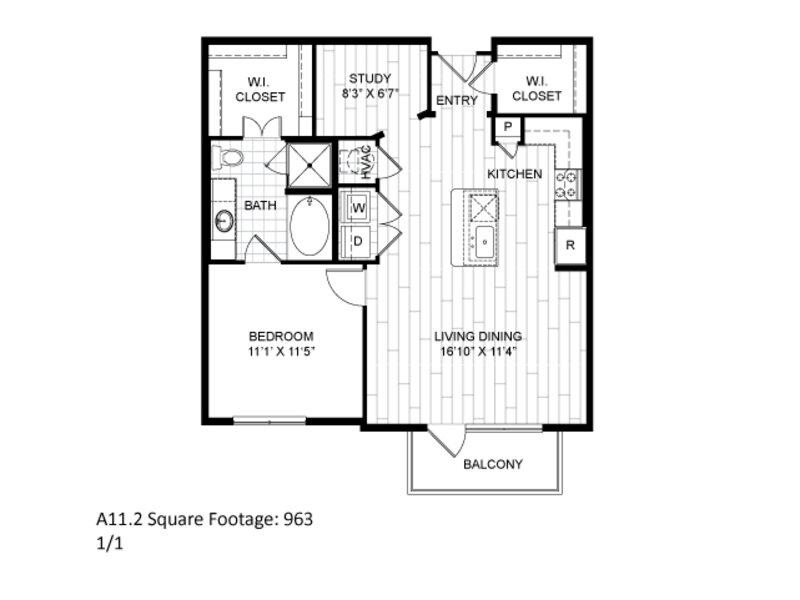 A11.2 floorplan at The Moderne