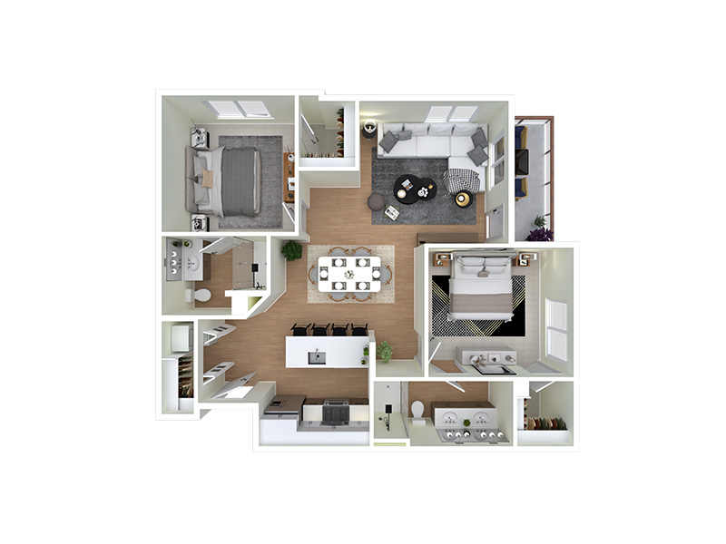 B3 floorplan at Seventyone15 McDowell