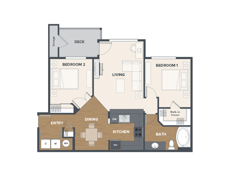 Blue floorplan at Baseline Woods