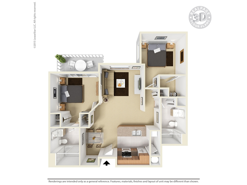 cornerstone 2 bedroom 2 bathroom floorplan