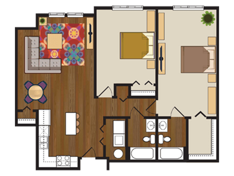 Stevens floorplan at One Nineteen on Main