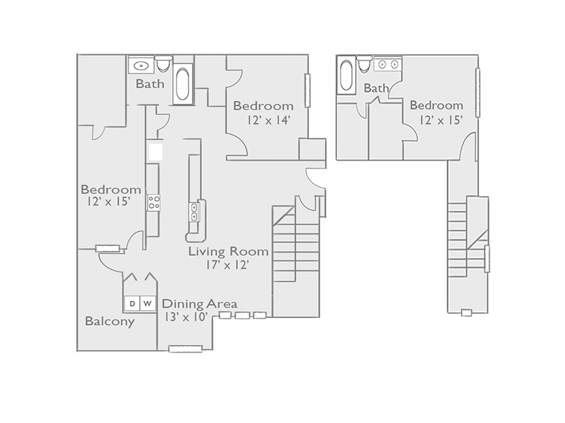 3x2-1595 floorplan at The Piedmont