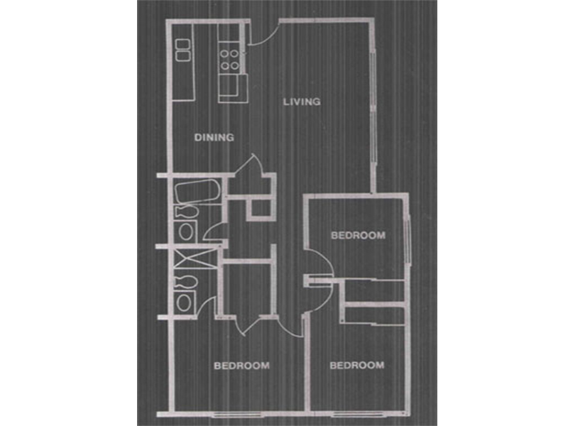 3x2 floorplan at Villas at Parkside