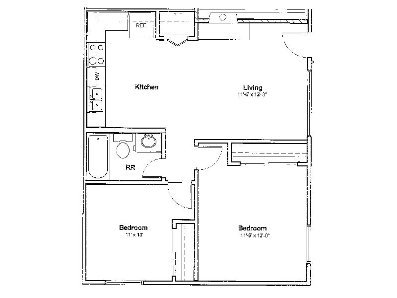 2x1 floorplan at The Grove