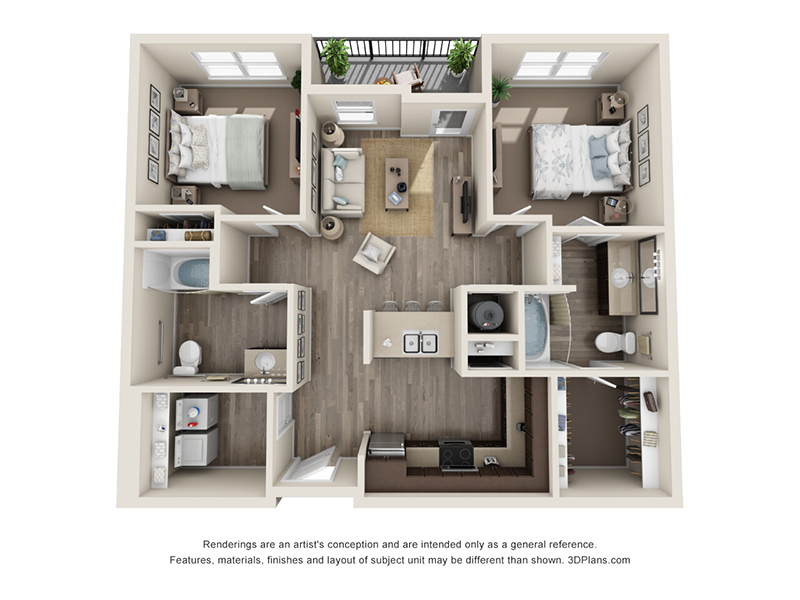 2x2-1040 floorplan at Atlantic on the Boulevard