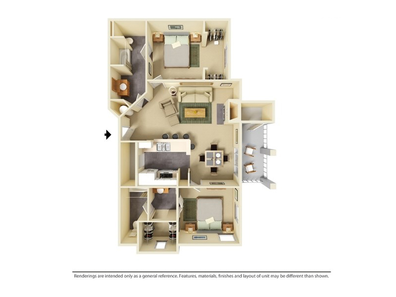 B2-966 floorplan at Hill Country Villas