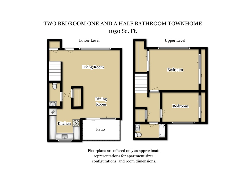 2 Bed 1.5 Bath Plan T floorplan at Camden Village