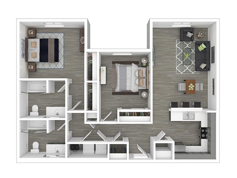 2x2-1041 floorplan at Solaire