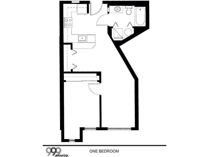 1B2 floorplan at 999 Hiawatha