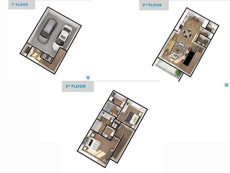 Van Gough floorplan at The Marq Townhomes