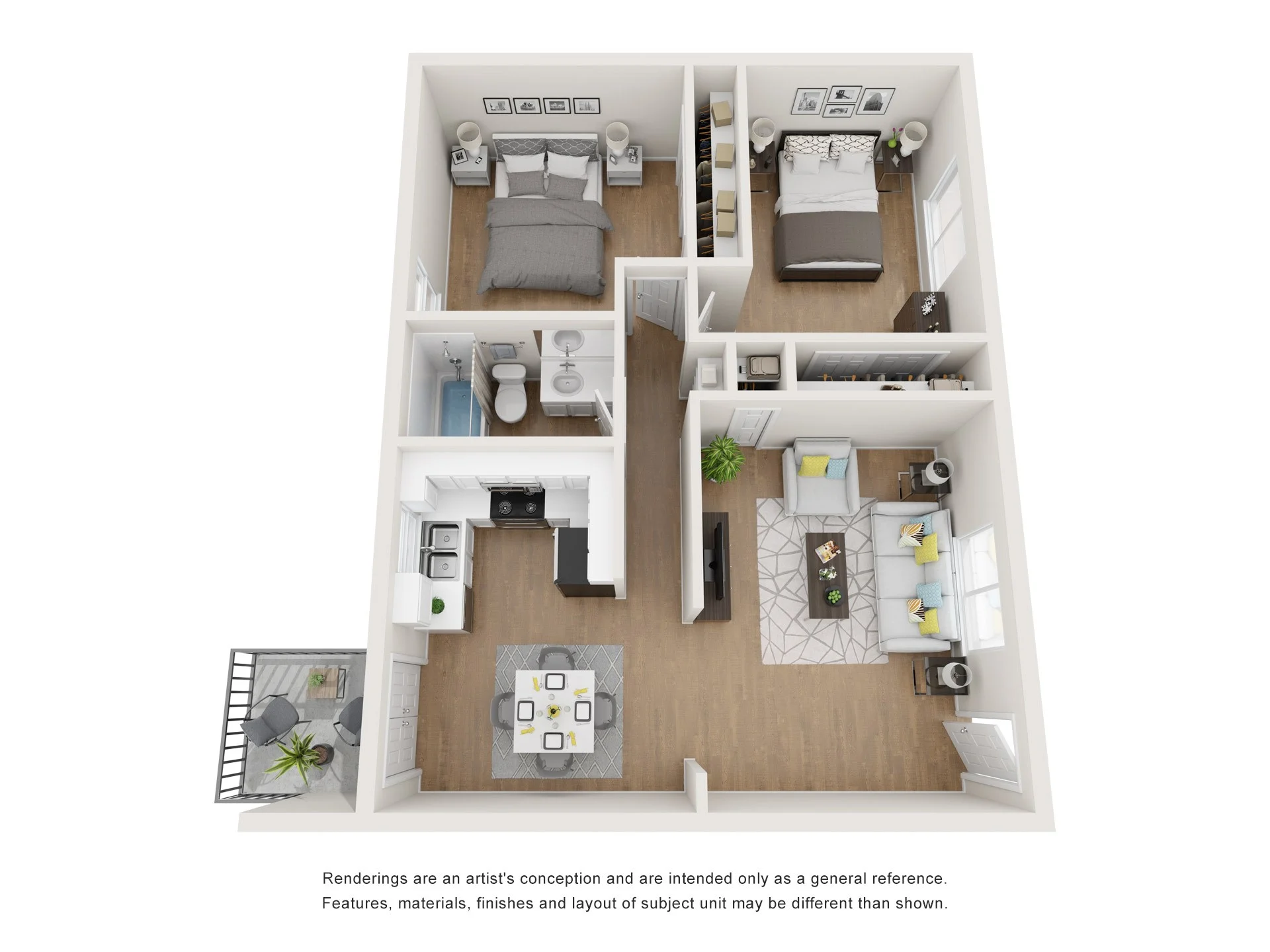 2x1d floorplan at Arcadia Gardens